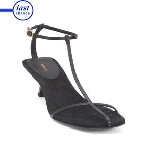 NEOUS Black Made In Italy Leather Jumel Heeled Sandals